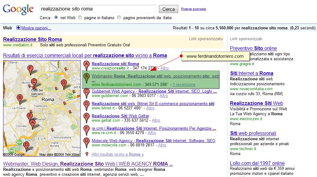realizzazione sito